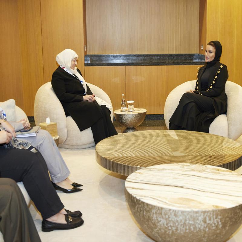 صاحبة السمو تجتمع برئيسة جمعية الحريري للتنمية البشرية المستدامة