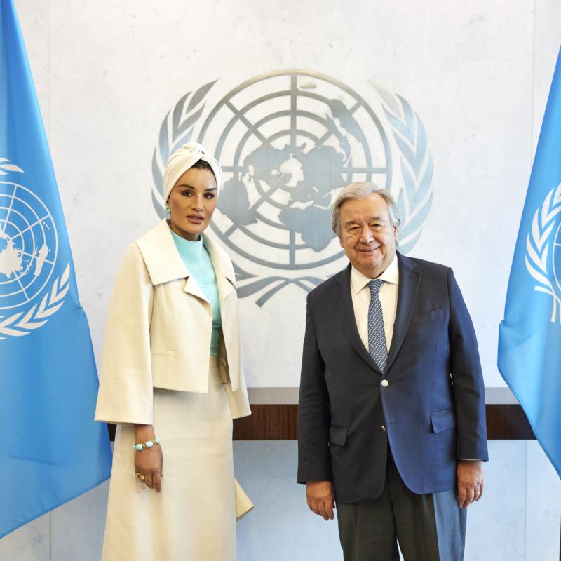 صاحبة السمو تجتمع بالأمين العام للأمم المتحدة