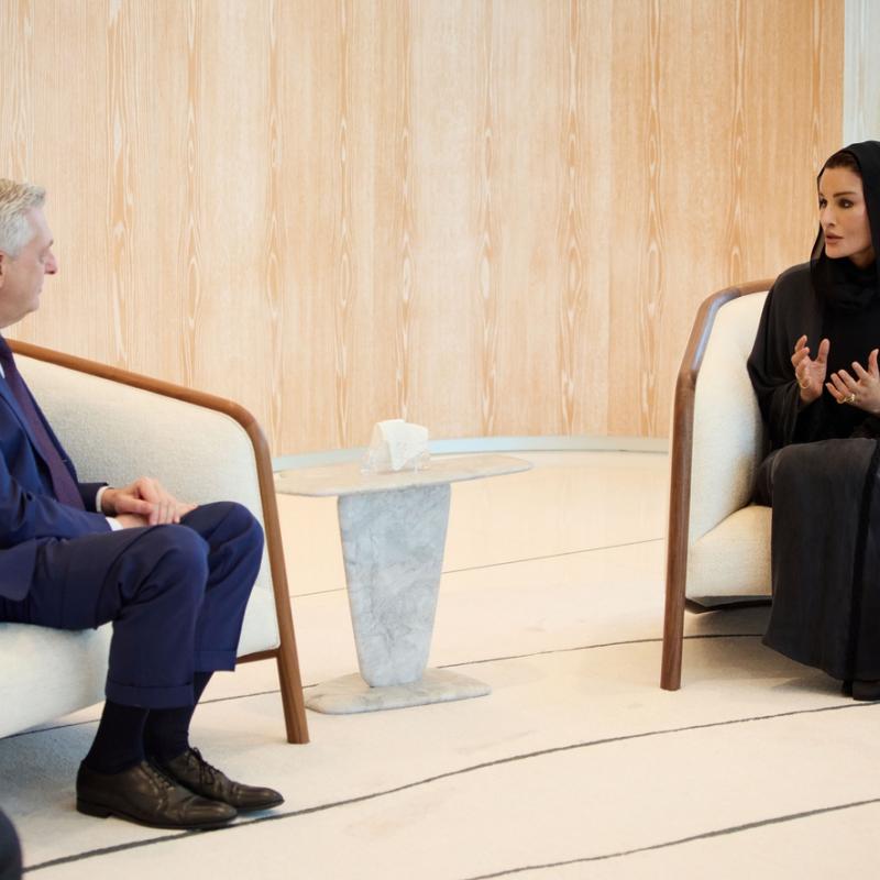 صاحبة السمو تجتمع بالمفوض السامي للأمم المتحدة لشؤون اللاجئين